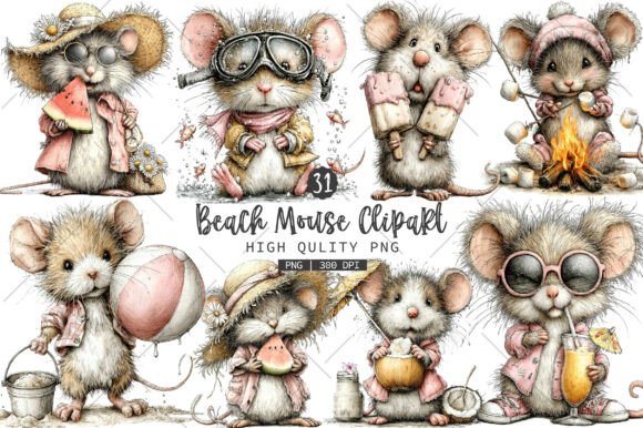 Download Beach Mouse PNG Clipart Bundle - Png Collection