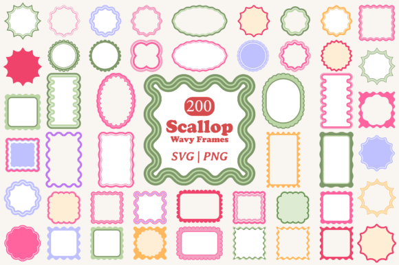 Download Scallop Wavy Frame SVG PNG Bundle - Png Collection