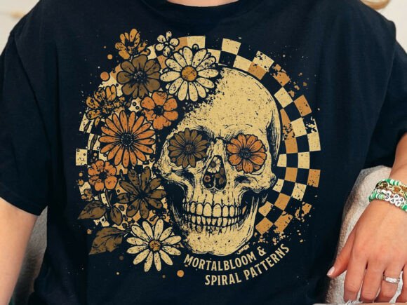 Download Mortal Bloom Skull PNG, Halloween Design - Png Collection