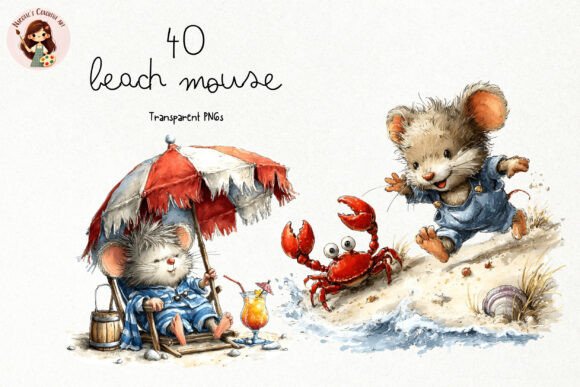 Download Cute Beach Mouse PNG Clipart - Png Collection