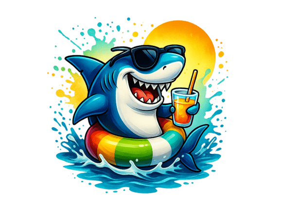 Download Shark Swimming Watercolor Sublimation - Sublimation Collection