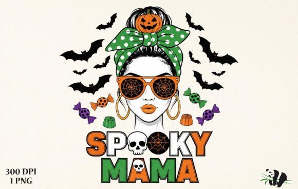 Download Spooky Mama Halloween Design Bats PNG - Png Collection