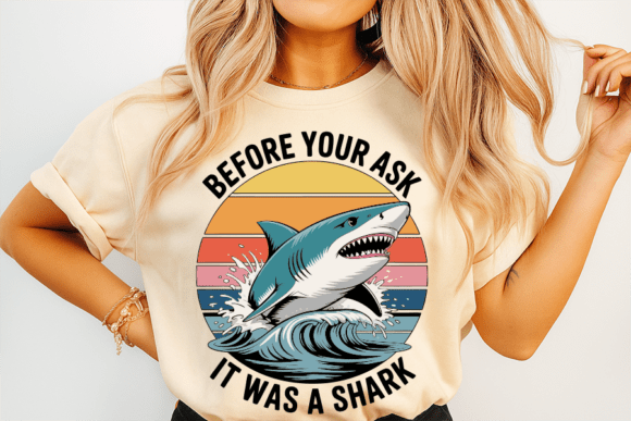 Download Retro Shark Illustration Before You Ask - Illustration Collection