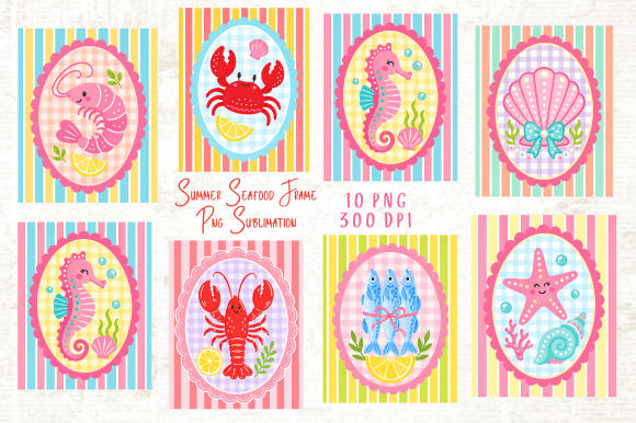 Download Summer Seafood Frame PNG Sublimation - Png Collection