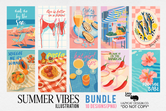 Download Summer Vibes Illustration PNG Bundle - Png Collection