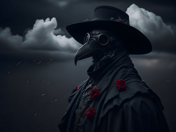 Download Plague Doctor Floral Gothic Illustration - Illustration Collection