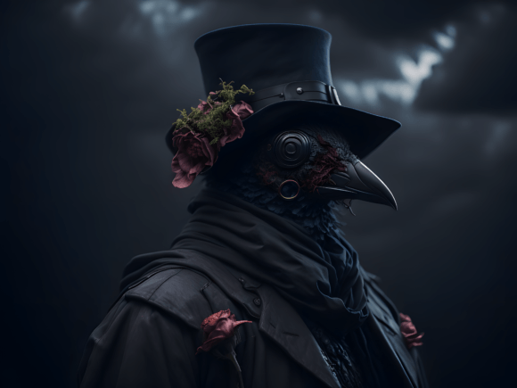 Download Plague Doctor Floral Gothic Illustration - Illustration Collection