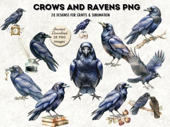 Download Crows and Ravens Gothic PNG Bundle - Png Collection