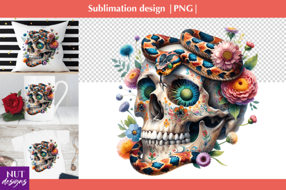 Download Snake Skull Sublimation Gothic Skull Png - Png Collection
