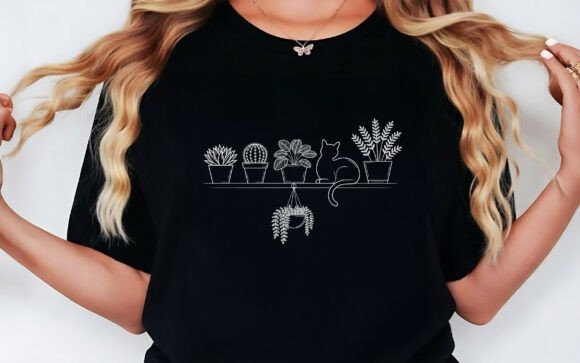 Download Plant Cat Lover T-shirt Design SVG PNG - Png Collection