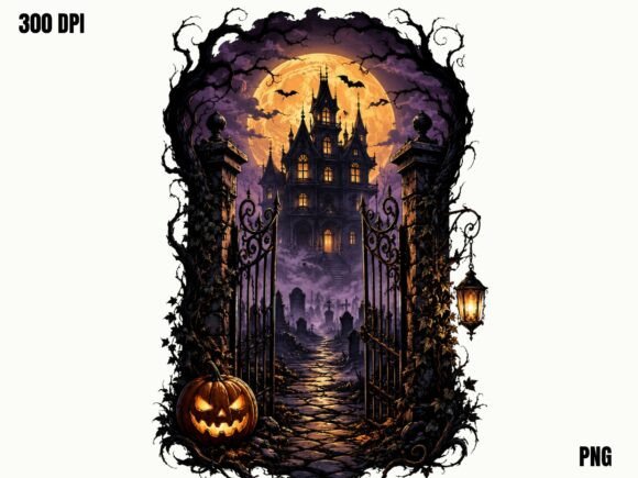 Download Purple Gothic Haunted Castle PNG, Spooky - Png Collection