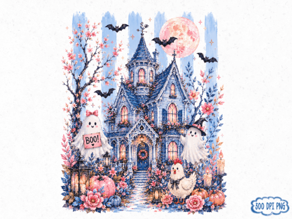 Download Blue Haunted House Halloween PNG, Ghost - Png Collection