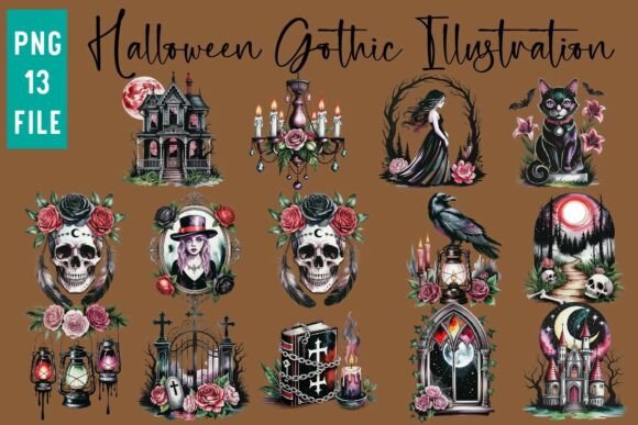 Download Halloween Gothic Illustration Bundle - Illustration Collection