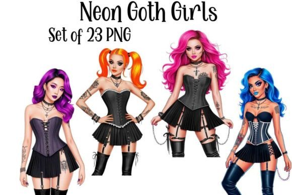 Download Neon Gothic Fantasy Women PNG Sublimatio - Png Collection