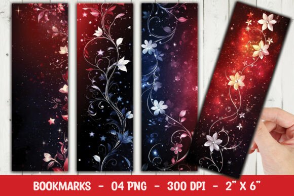 Download Dark Floral Glow Bookmark Sublimation - Sublimation Collection