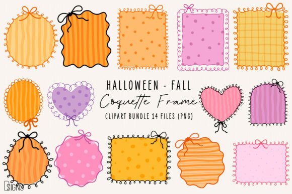 Download Halloween Fall Coquette Frame Bundle Png - Png Collection