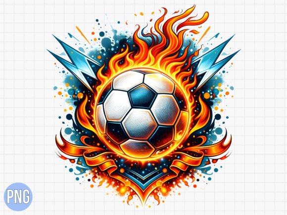 Download Fire Soccer Ball Lightning Graphic PNG - Png Collection