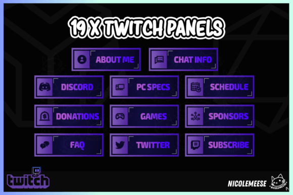 Download Twitch Panels Overlays Gradient Panels - Panel Collection