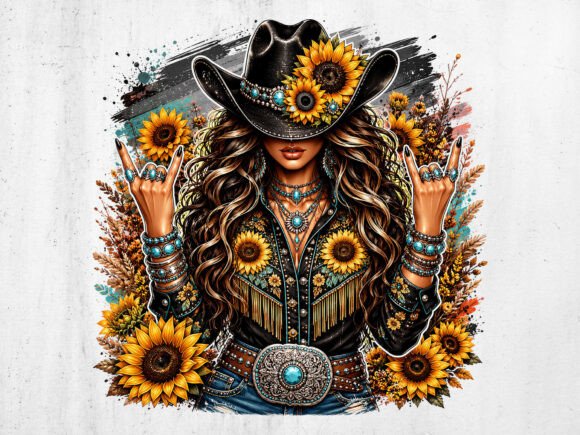 Download Sunflower Cowgirl Western Graphic PNG - Png Collection