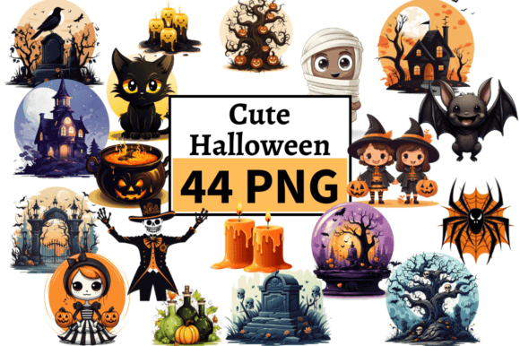 Download Cute Halloween Graphics Bundle 44 PNGs - Png Collection