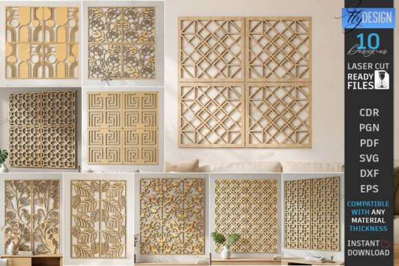 Download Decorative Wall Art Panels Laser Cut Set - Panel Collection