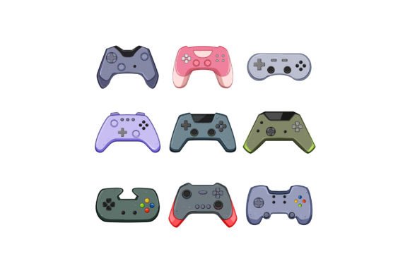 Download Gamepad Set Cartoon Vector Illustration - Illustration Collection