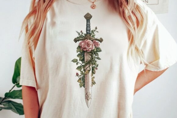 Download Sword with Roses Gothic Fantasy Art Png - Png Collection