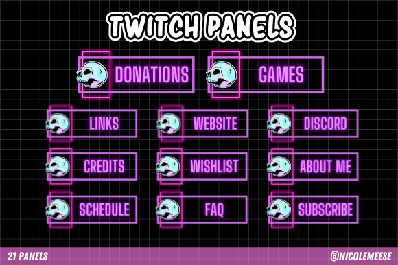 Download Neon Twitch Panels - Panel Collection