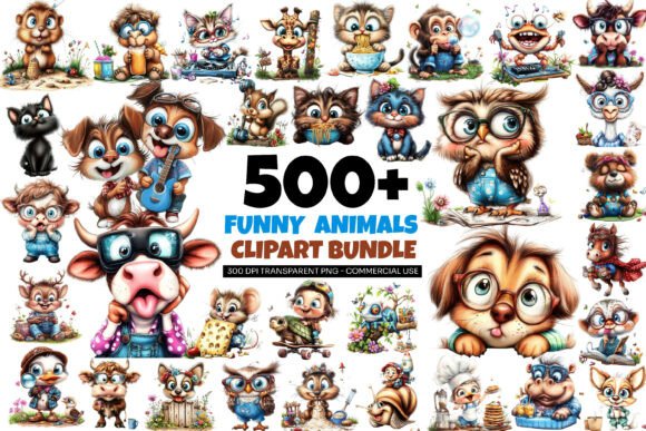 Download 588 Funny Animal Clipart Bundle PNG - Png Collection