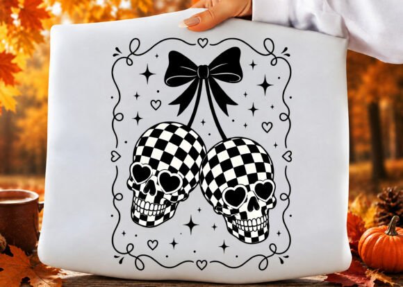 Download Coquette Checkered Cherry Skull PNG - Png Collection
