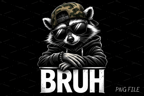 Download Funny Cool Raccoon Bruh PNG - Png Collection