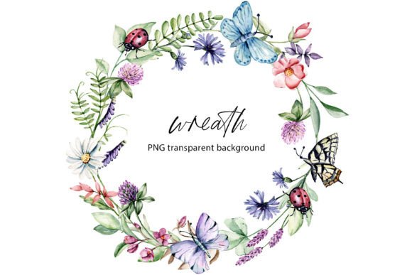 Download Watercolor Flower Wreath Frame, Png. - Png Collection