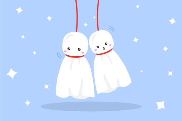 Download Cute Japanese Rain Doll Illustration - Illustration Collection