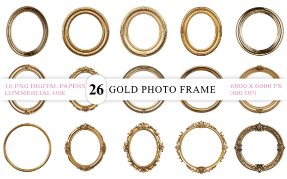 Download Classic Gold Photo Frame PNG - Png Collection