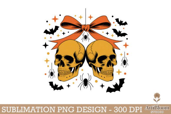 Download Double Golden Skull Halloween Vibe Png - Png Collection