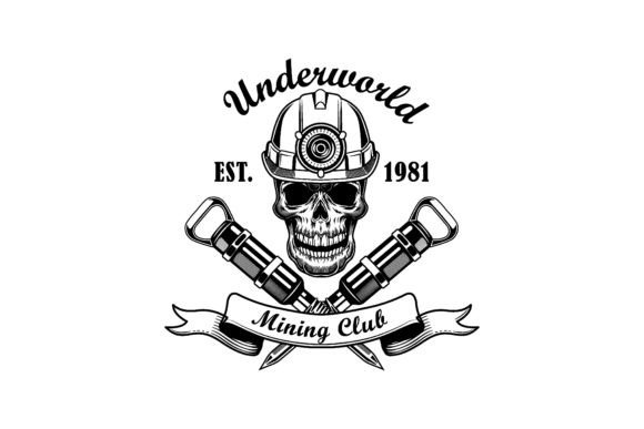 Download Skull of Coal Miner Vector Illustration. - Illustration Collection