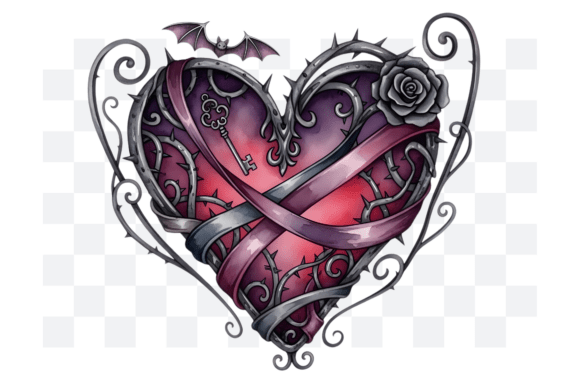 Download Gothic Dark Fantasy Love Heart PNG - Png Collection