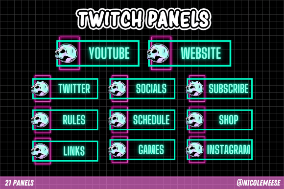 Download Neon Twitch Panels - Panel Collection