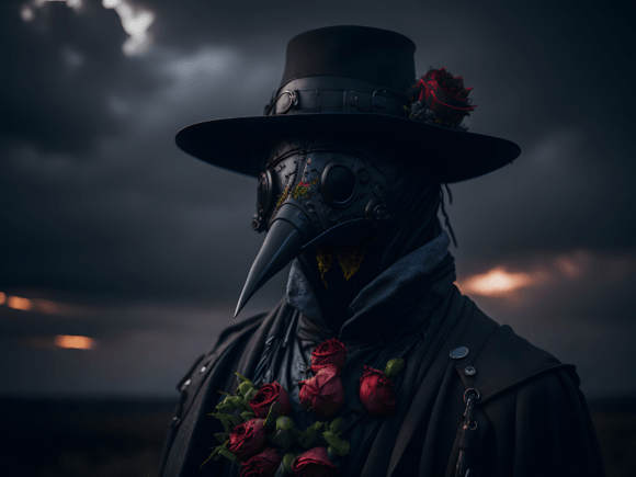 Download Plague Doctor Floral Gothic Illustration - Illustration Collection