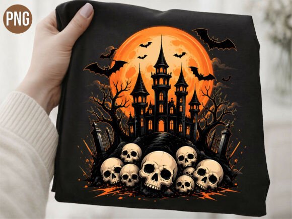 Download Gothic Haunted Castle Skull Moon PNG - Png Collection
