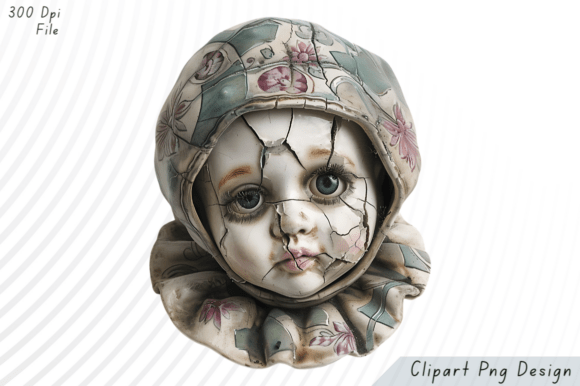 Download Creepy Cracked Porcelain Doll PNG Clipar - Png Collection