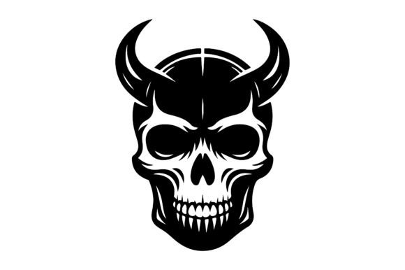 Download Black Devil Skull Head Illustration - Illustration Collection