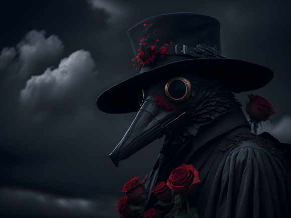 Download Plague Doctor Floral Gothic Illustration - Illustration Collection