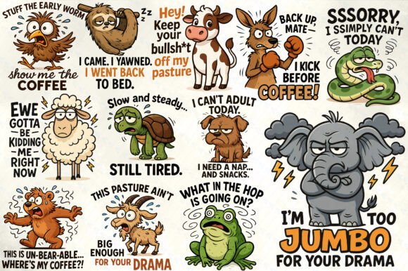 Download Funny Animal Quotes Sublimation PNG - Png Collection