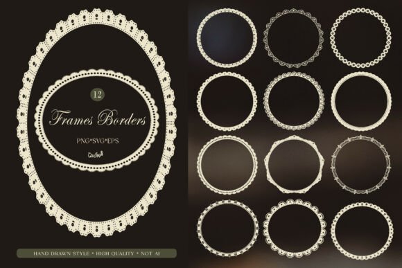 Download Vintage Lace Circle Frame PNG SVG Bundle - Png Collection