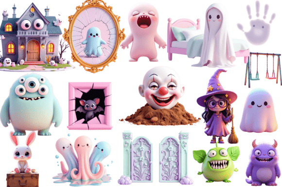 Download Spooky 3D Illustration Bundle - Illustration Collection