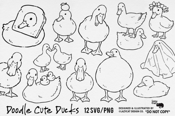 Download Duck Doodle Illustration SVG PNG Bundle - Png Collection