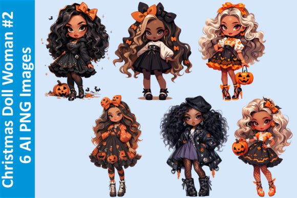 Download Halloween Doll Woman 2 - 6 PNG Transp - Png Collection