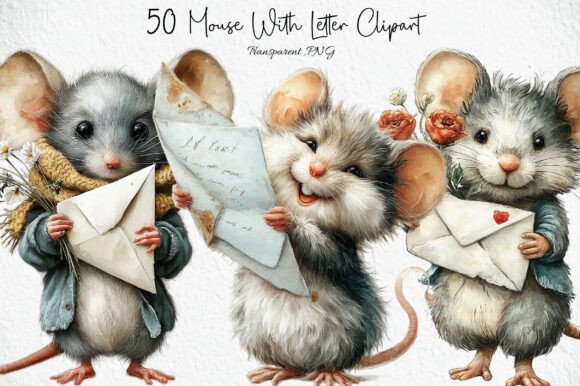 Download Mouse with Letter Clipart PNG - Png Collection