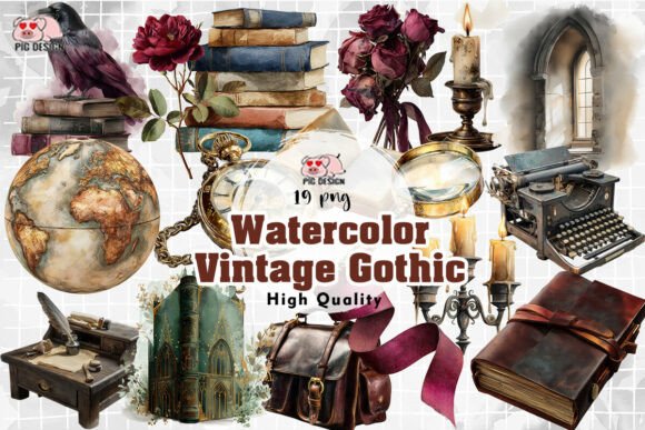 Download Watercolor Vintage Gothic PNG - Png Collection